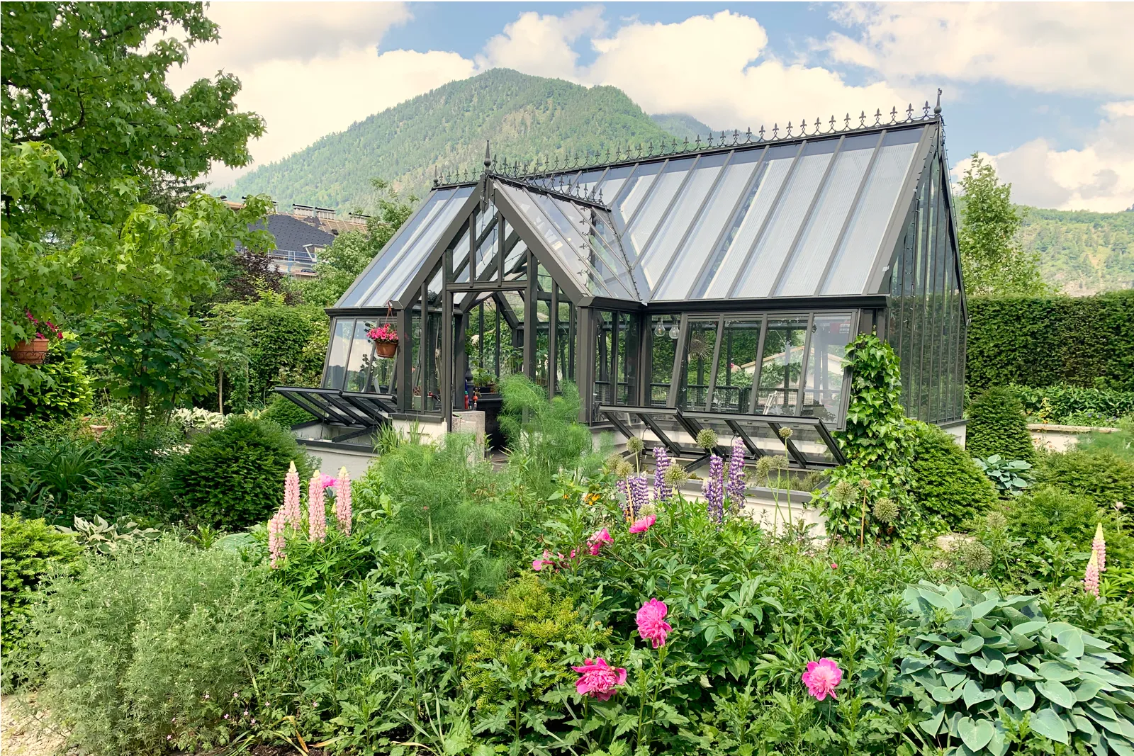 Garten und Glashaus im Hotel Hochsteg-Gütl