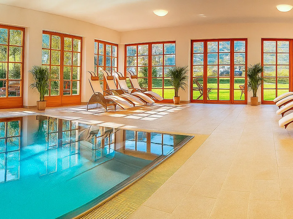 Innenpool und Wellnessbereich im Hotel Hochsteg-Gütl